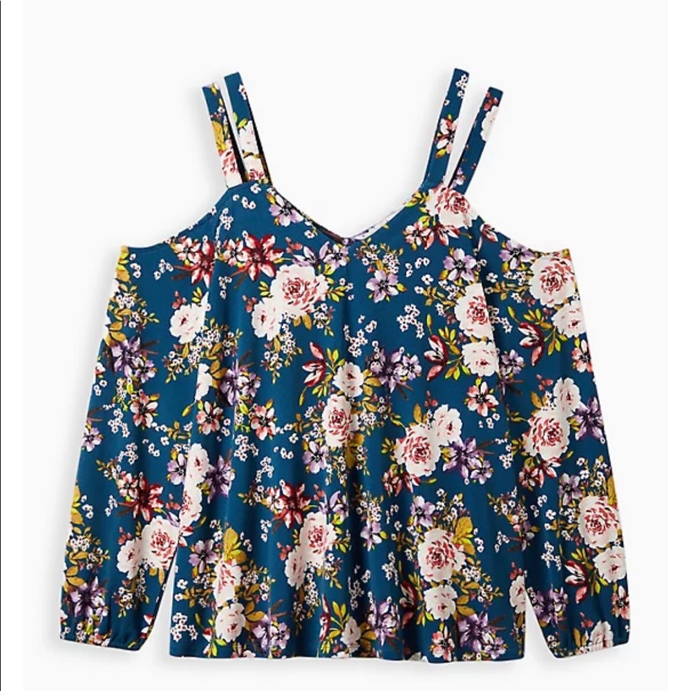 Strapped cold shoulder top